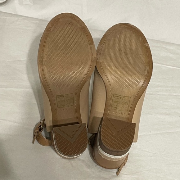 ALDO boho Juliusa Leather Peep Toe‎ Color Block Heel - Picture 8 of 9